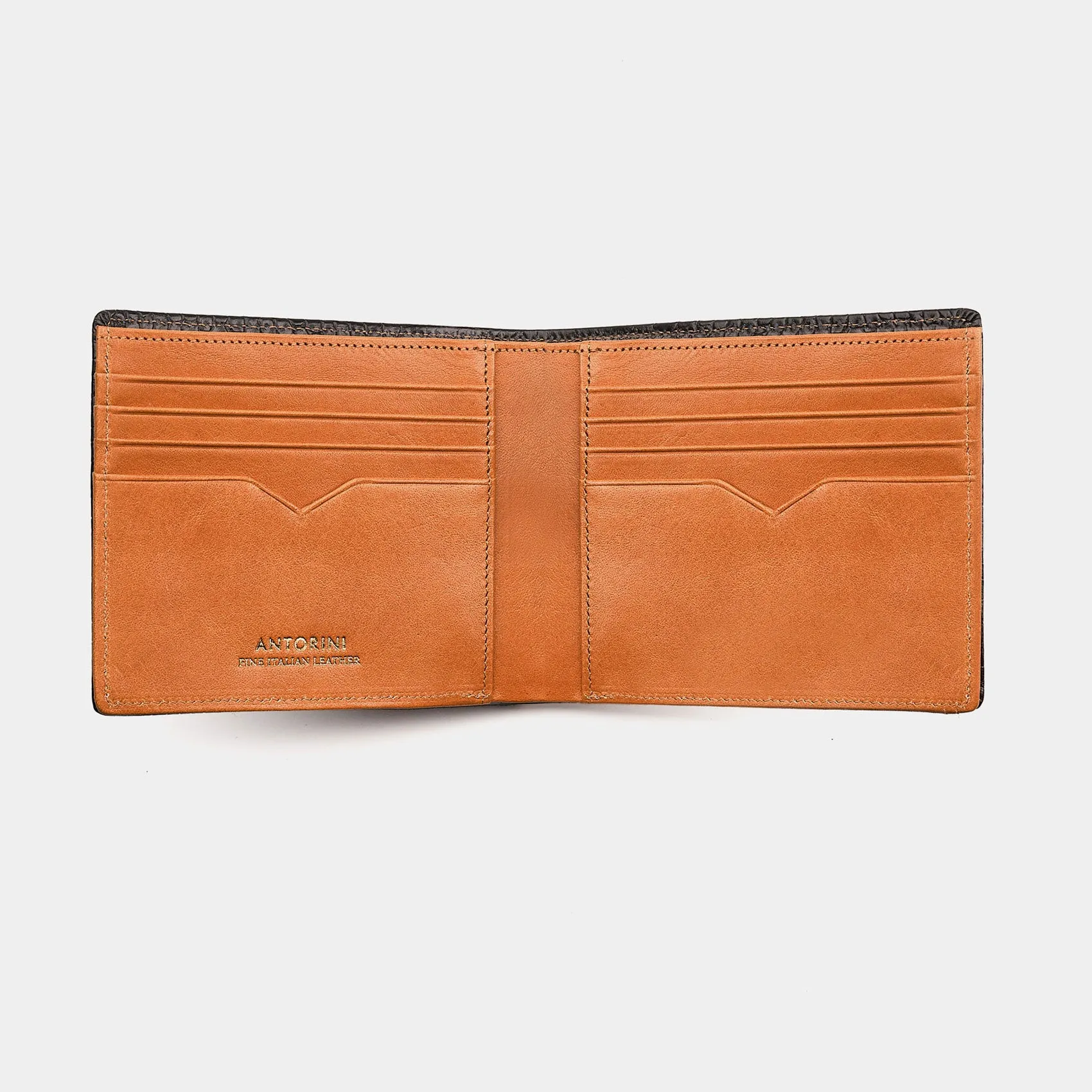 Men's Wallet ANTORINI in Navy and Cognac, 8cc