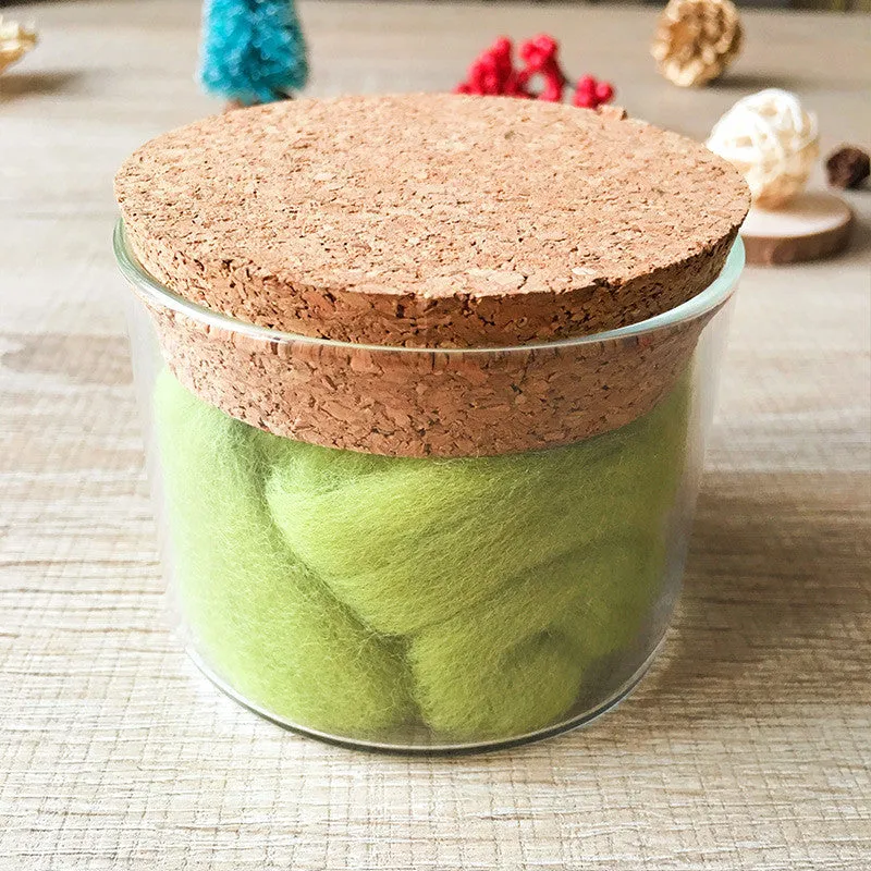 Needle felted wool felting Green Grass wool Roving for felting supplies short fabric easy felt
