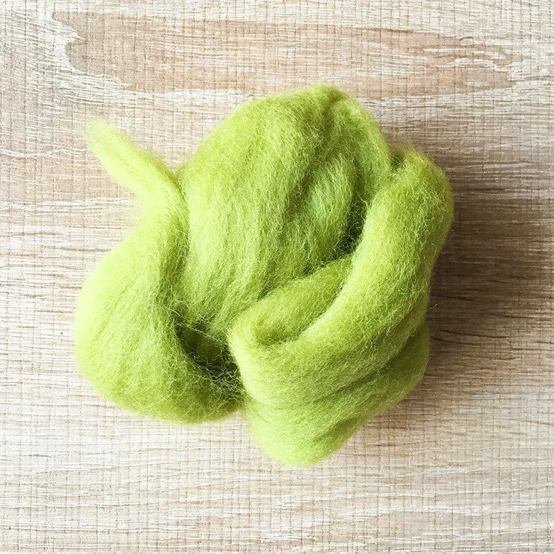 Needle felted wool felting Green Grass wool Roving for felting supplies short fabric easy felt