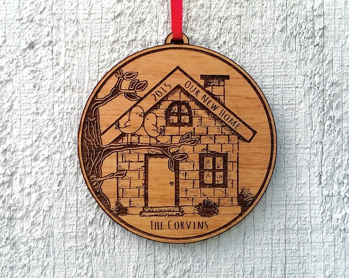 Our NEW Home Ornament New House Ornament Personalized Christmas Ornament Personalized Housewarming Gift Home Sweet Home House Ornament