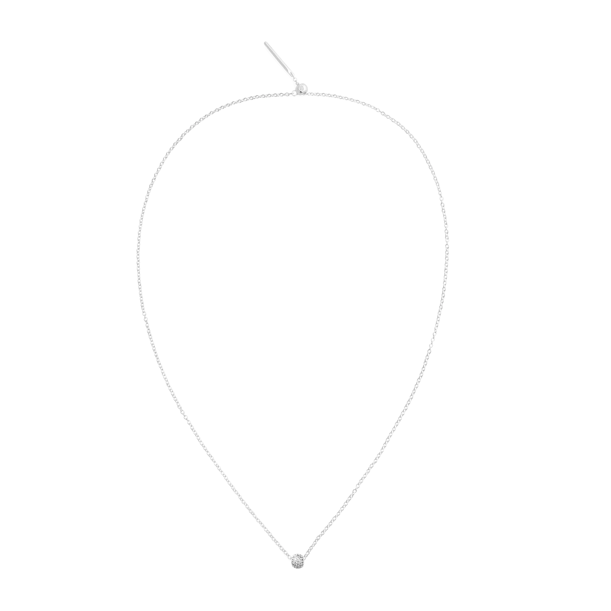Pavé Orb White Crystal Charm Silver