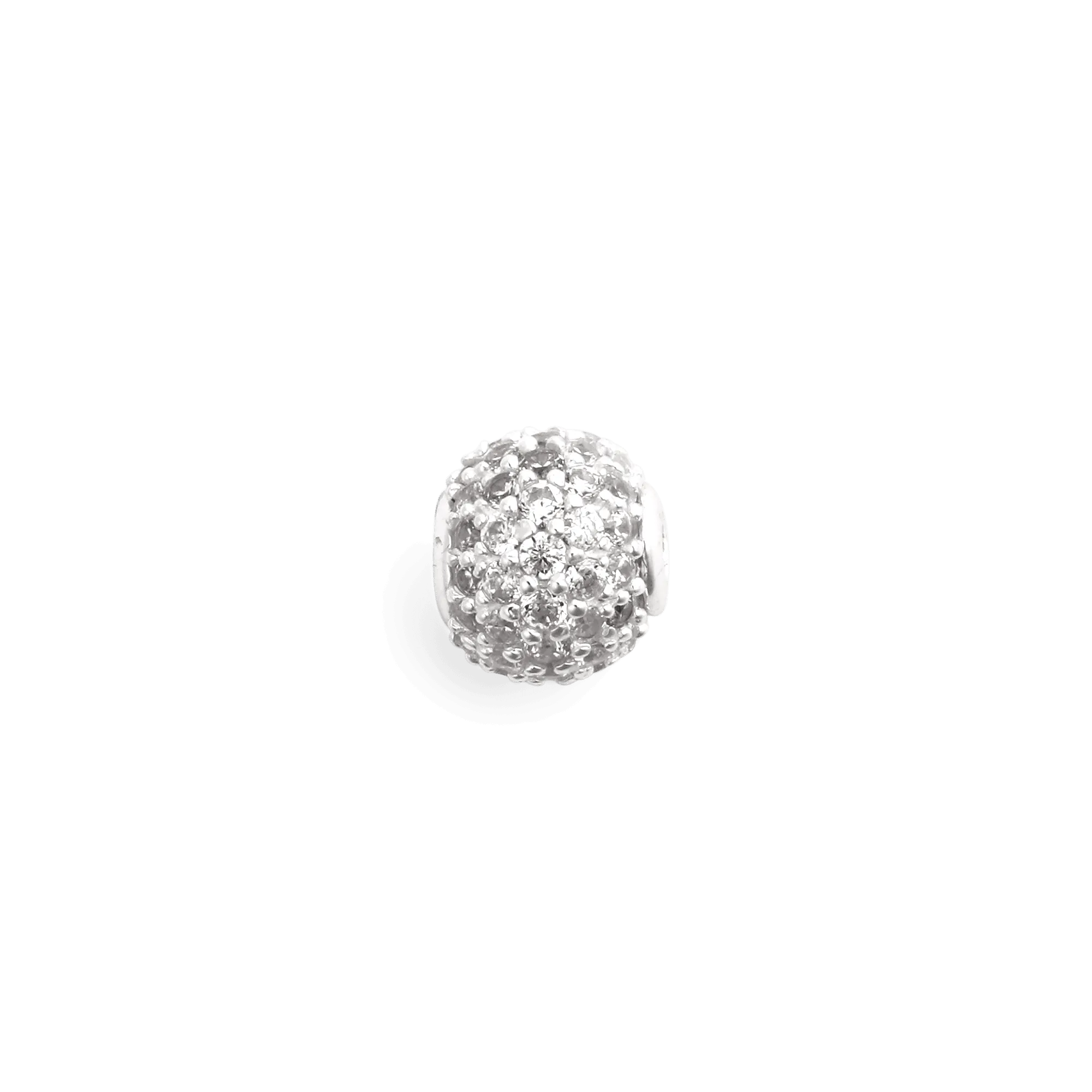 Pavé Orb White Crystal Charm Silver