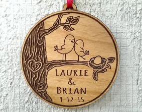 Personalized BABY Love Bird Nest Egg Ornament Expecting Born Pregnacy Christmas Gift Expectant Mother Father Couple for New Parent Mom Dad