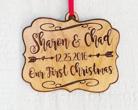 Personalized Christmas Anniversary Ornament Couples Anniversary Celebration Present Our First Christmas Mr. Mrs. Gift for Husband Wife