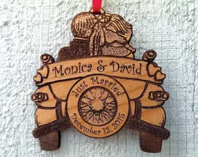 Personalized Just Married Ornament with Date Names Wedding Car Ornament Gift Wedding Gift Our First Christmas Gift Couples Newlywed Bride