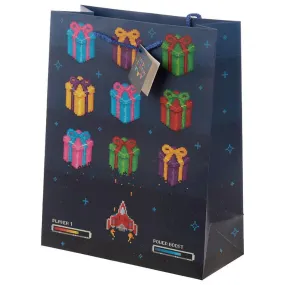 Retro Gaming Design Gift Bag 26 x 12 x 33cm - Happy Birthday