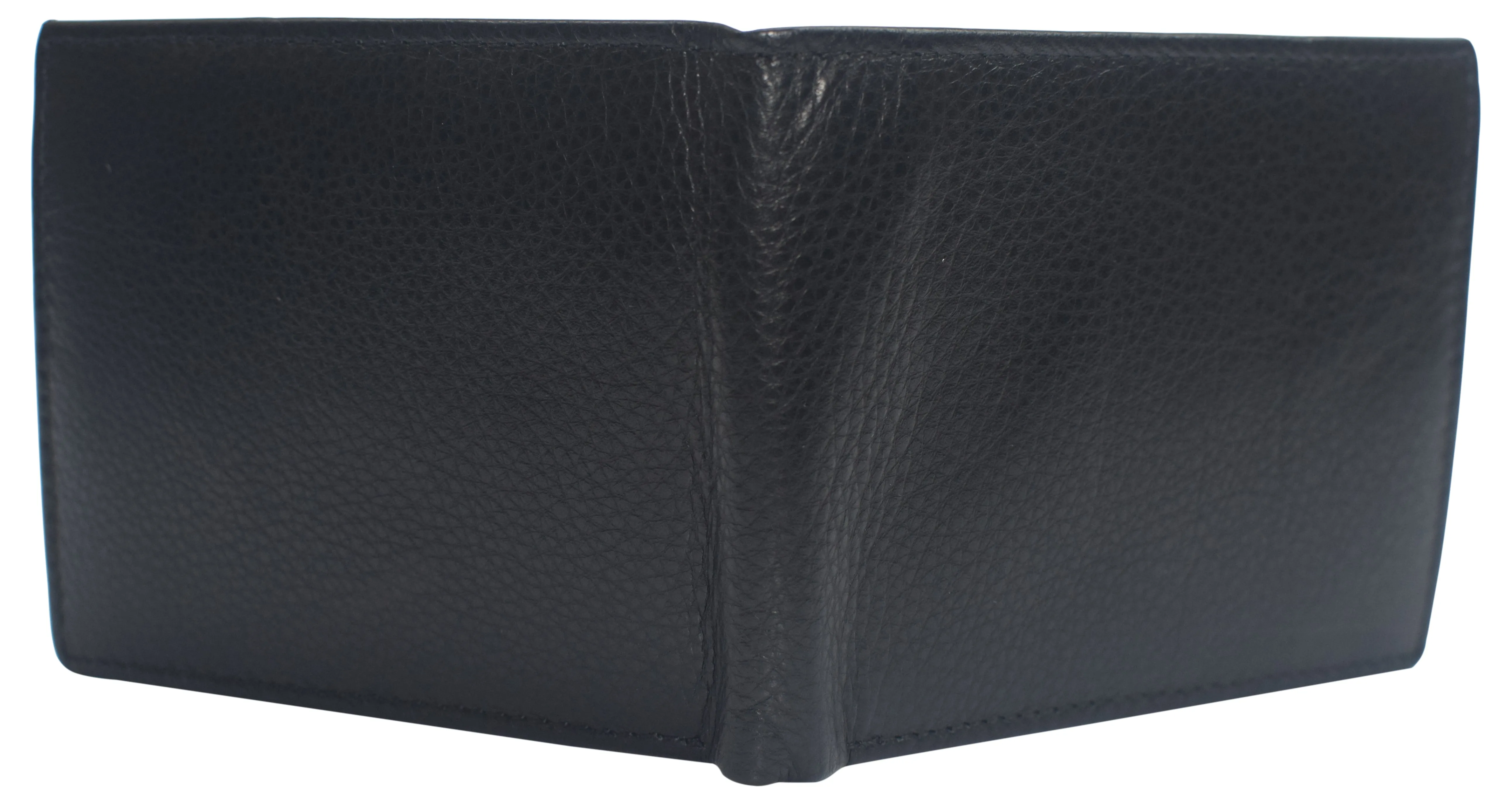 RFID Blocking Genuine Leather Wallet Extra Capacity Bifold Wallets for Men