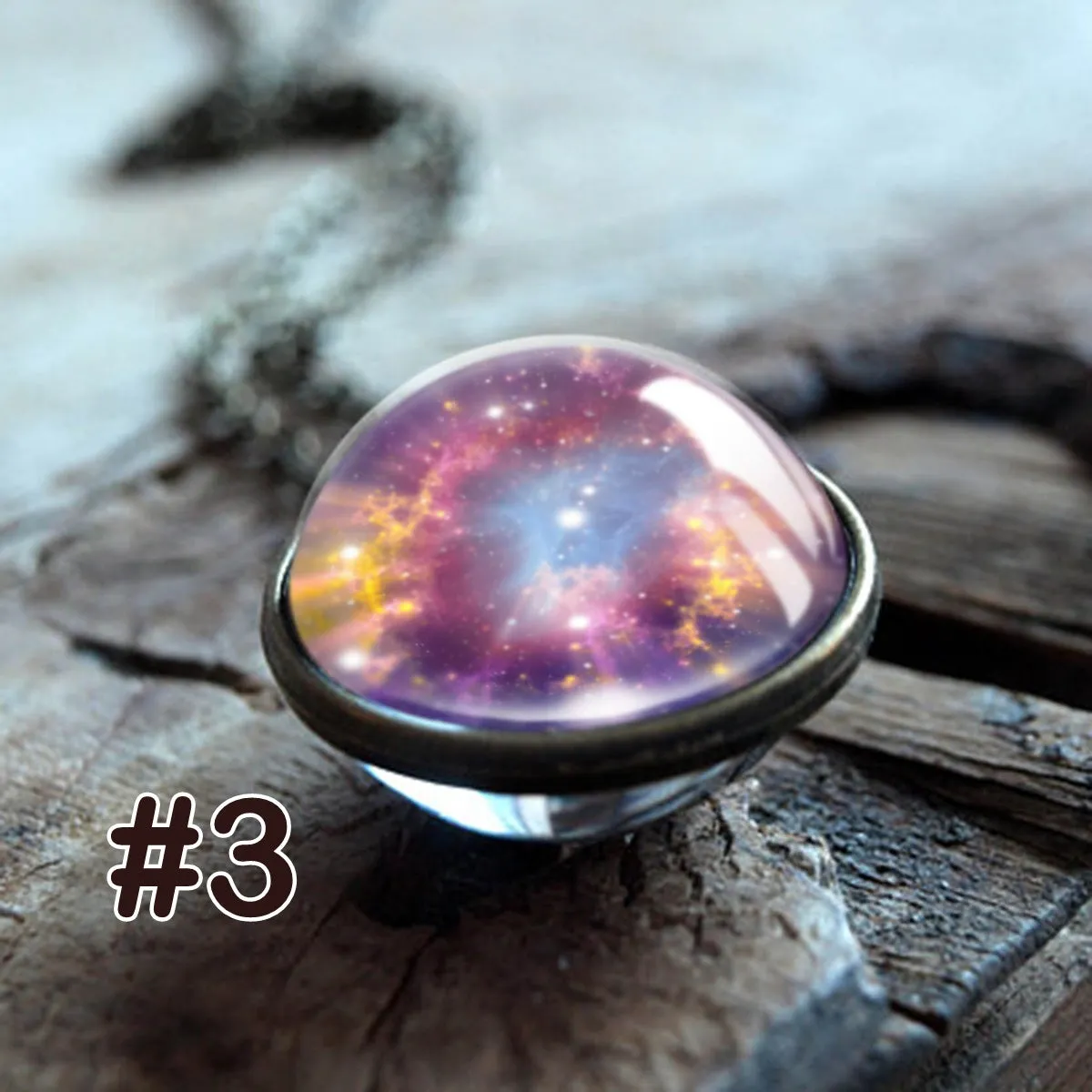 Round Galaxy Nebula Necklace