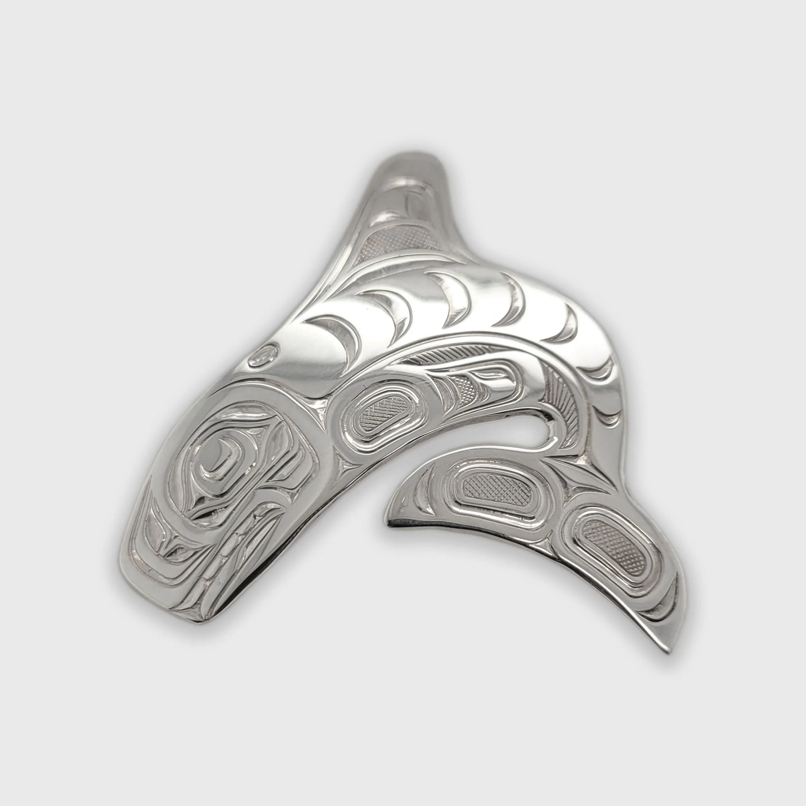 Silver Orca Shaped Pendant