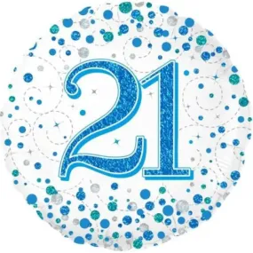 Sparkling Blue Fizz 21st Foil Balloon