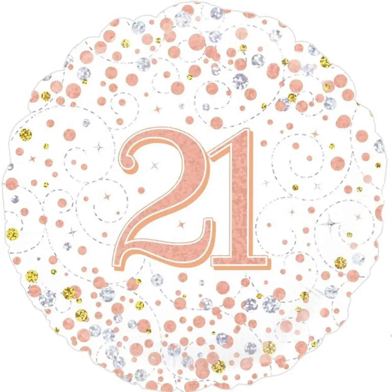 Sparkling Rose Gold Fizz 21st Foil Balloon