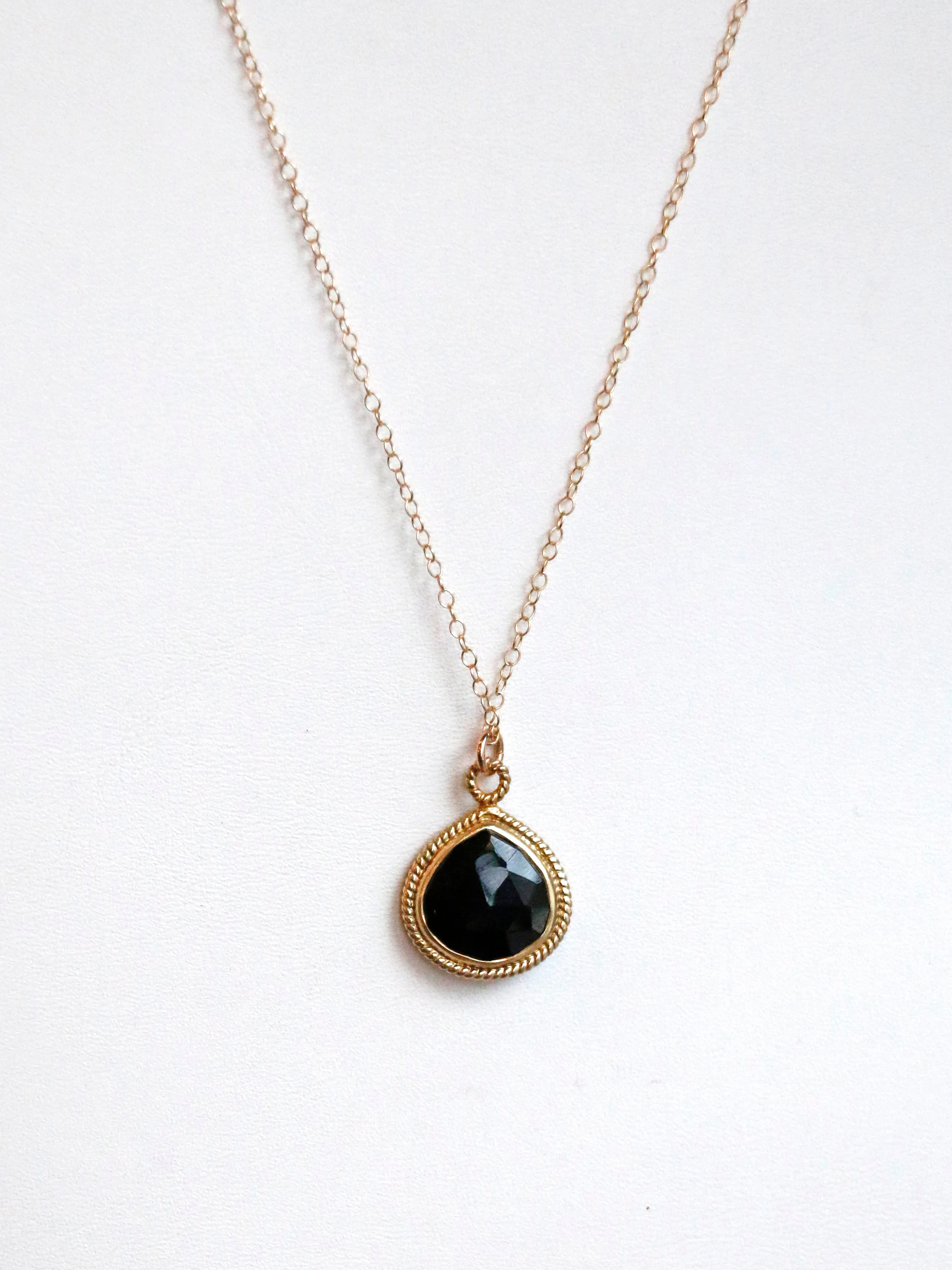Susan Rifkin Teadrop Spinel Charm Necklace | Gold Filled