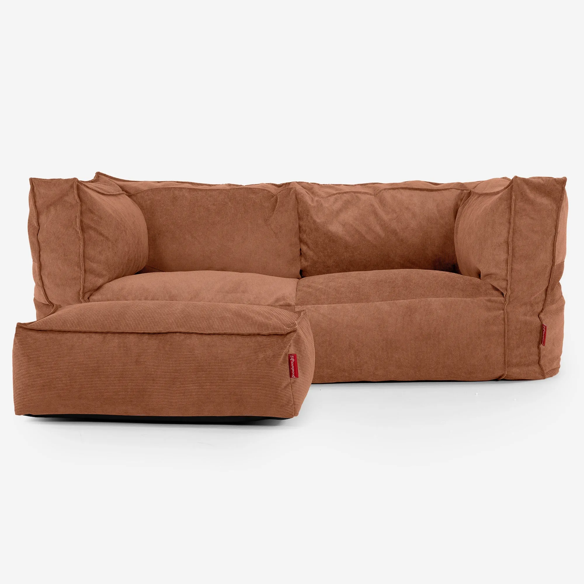 The 2 Seater Albert Sofa Bean Bag - Needlecord Amber