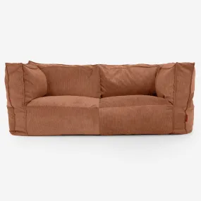 The 2 Seater Albert Sofa Bean Bag - Needlecord Amber