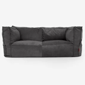 The 2 Seater Albert Sofa Bean Bag - Needlecord Charcoal