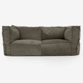 The 2 Seater Albert Sofa Bean Bag - Needlecord Olive