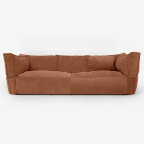 The 3 Seater Albert Sofa Bean Bag - Needlecord Amber