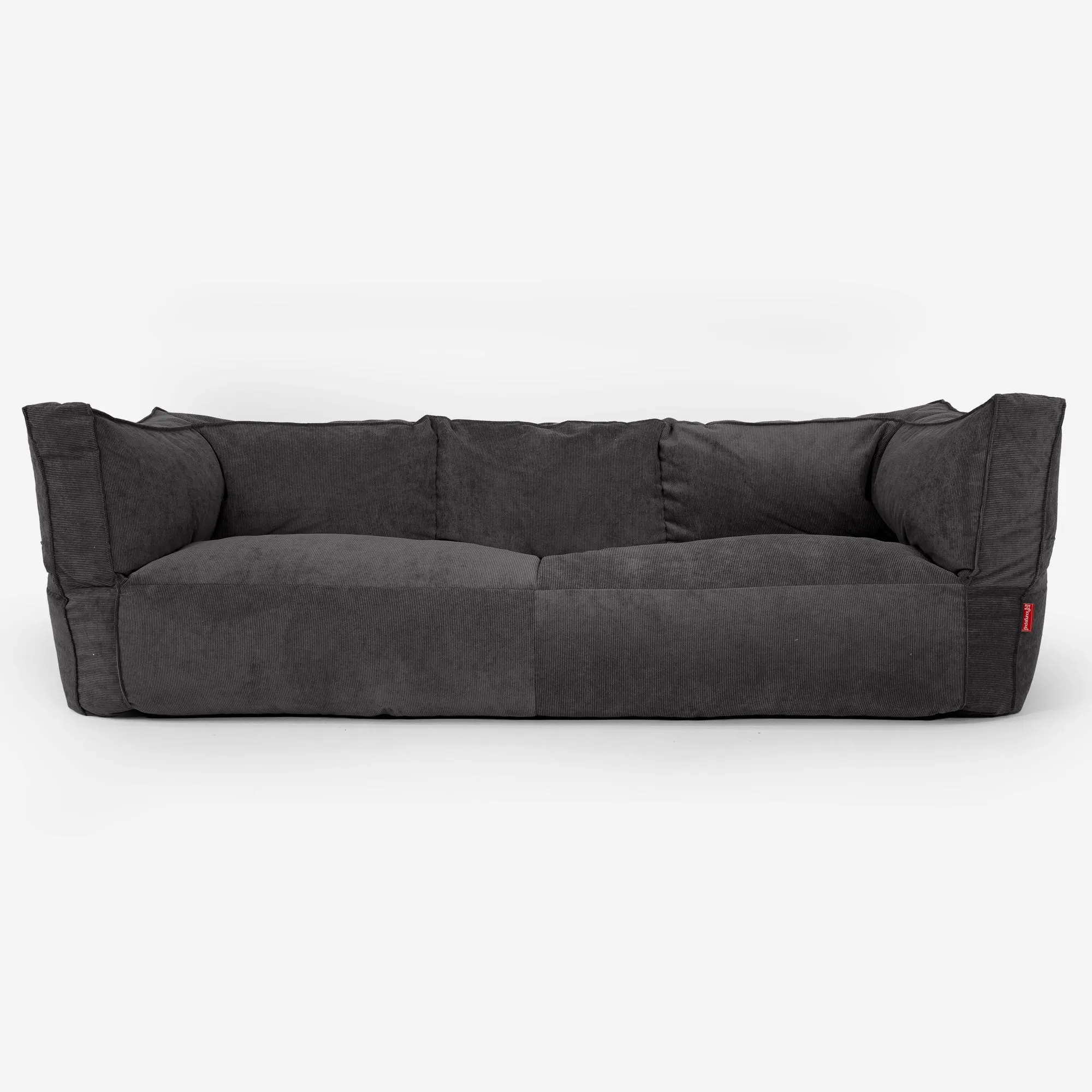 The 3 Seater Albert Sofa Bean Bag - Needlecord Charcoal