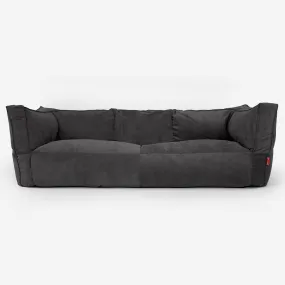 The 3 Seater Albert Sofa Bean Bag - Needlecord Charcoal