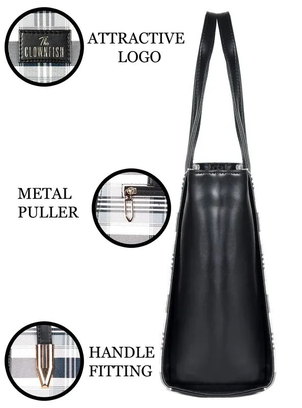 THE CLOWNFISH Alvis Handbag for Women Office Bag Ladies Shoulder Bag Tote For Women College Girls- Geometric Design (Tan)