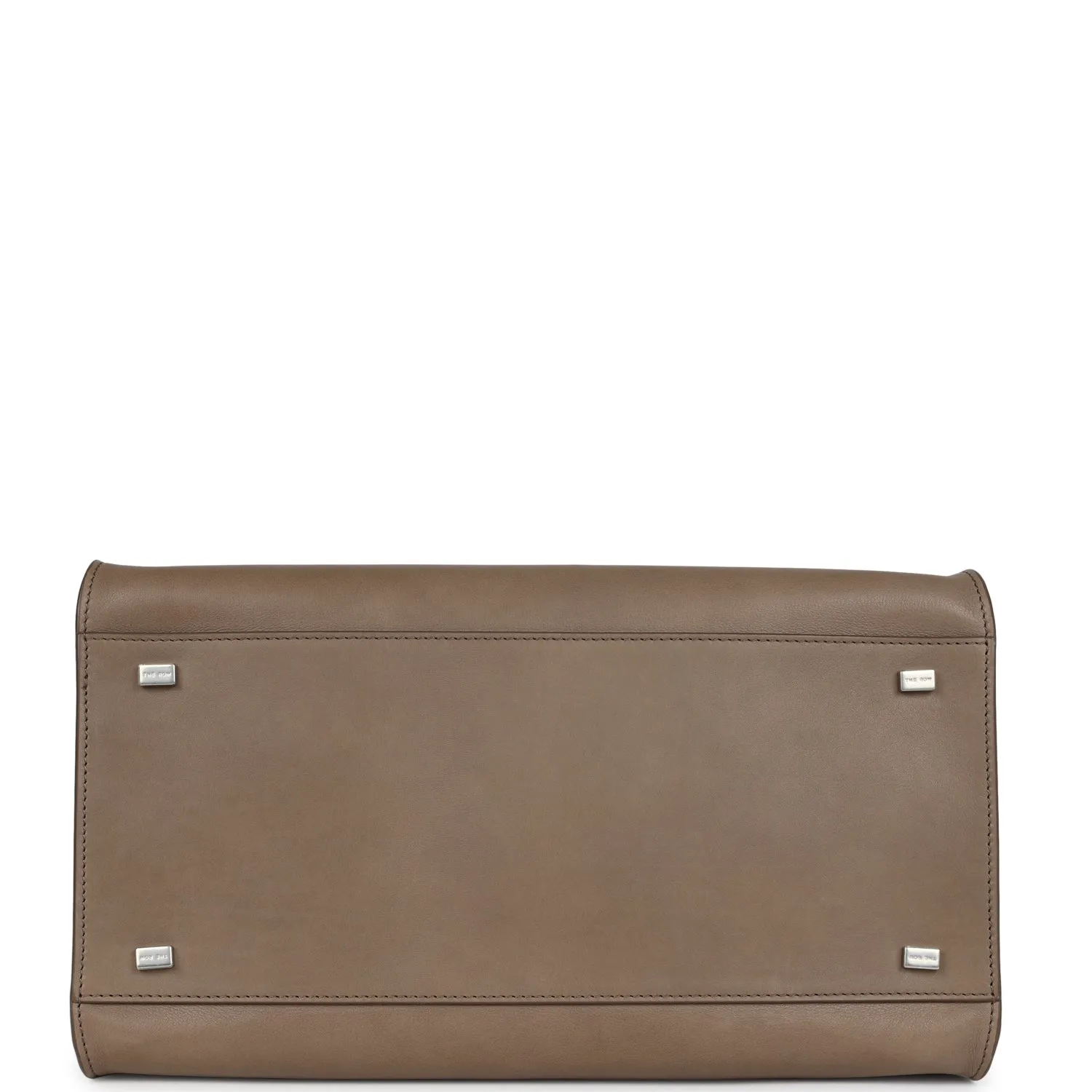 The Row Soft Margaux 12 Bag Mouse Grey Saddle Leather Silver Hardware