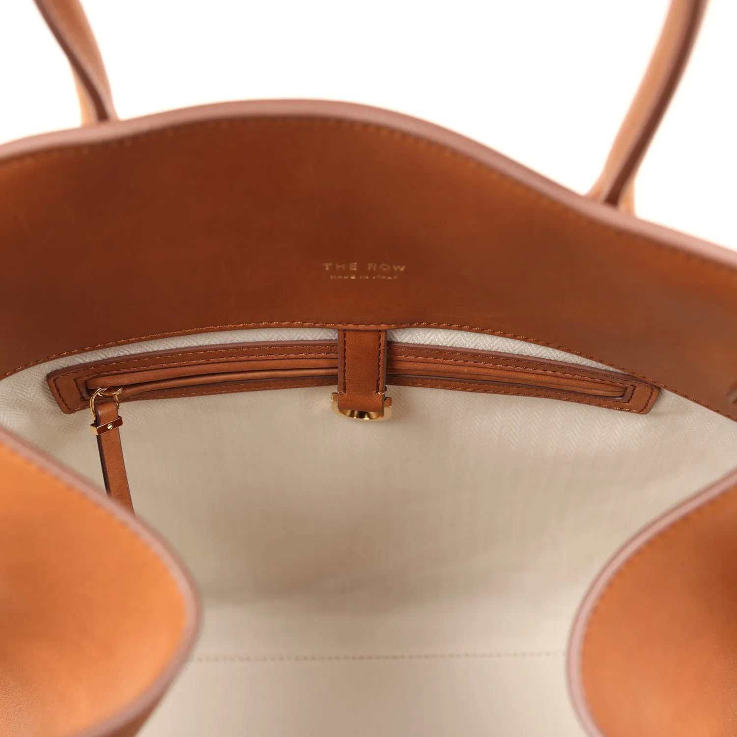 The Row Soft Margaux 15 Cuir Saddle Leather Gold Hardware
